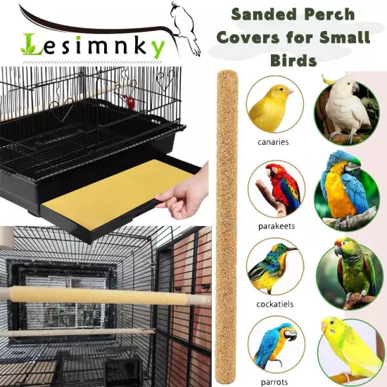 30PCS Birds Perch Covers, Sand Perch for Bird Cage Platform Accessories Bird Per