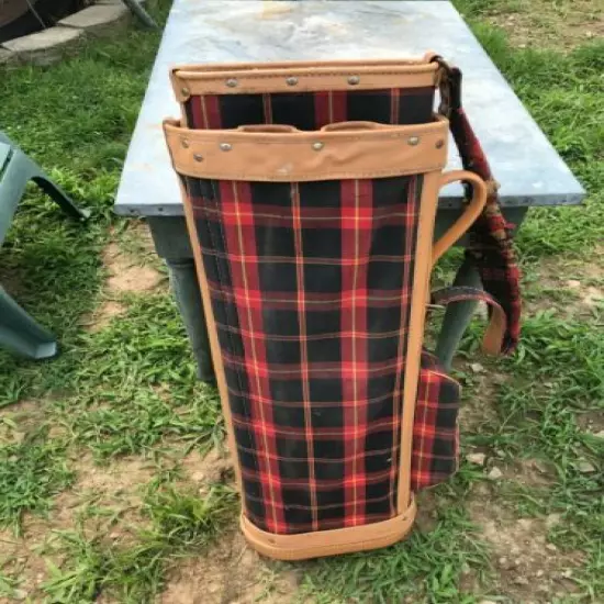 Vintage Wilson Country Club Red Black Plaid Golf Bag 