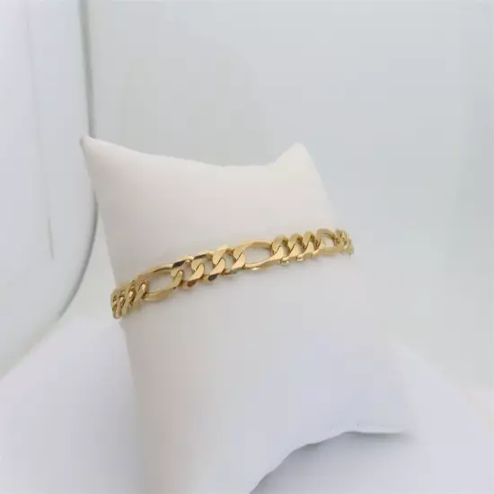 Figaro Bracelet Solid Gold Jewelry Anniversary Gifts 10k 5.8mm Size 8.25 B118