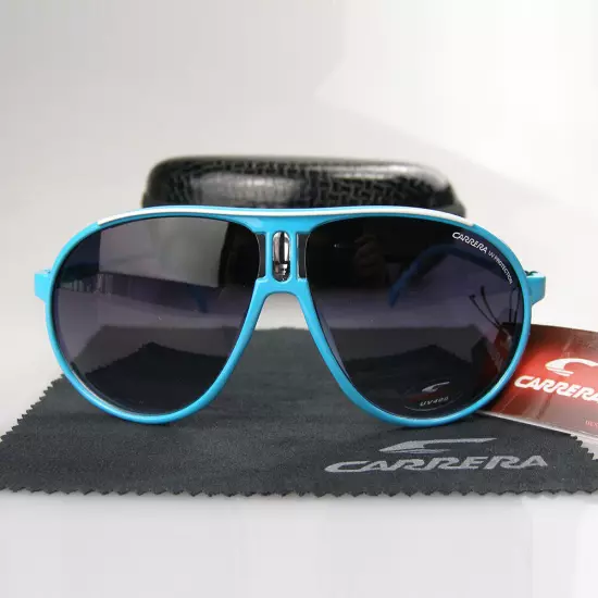 New Men's Women's Retro Outdoor Matte Black Sunglasses Carrera Glasses+Box C01