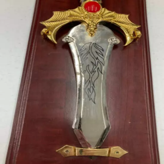 Beautiful Gold and Silver Accented Dagger with Wall Plaque 