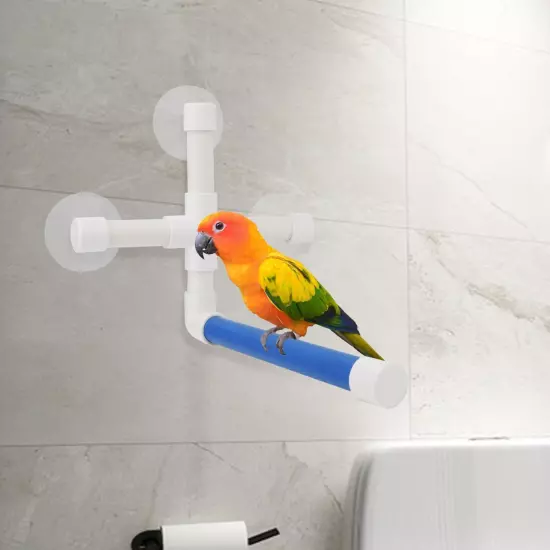 Bird Parrot Stand Perch Shower Perch Standing Toy Portable Suction Cup Parrot...