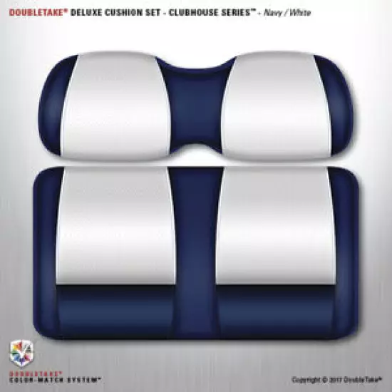 Clubhouse Double Take Golf Cart Seat Cushions (navy/white)