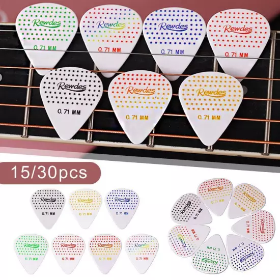 15/30pcs Alice Mixed Anti-slip Nylon Guitar Picks 0.71mm NEW