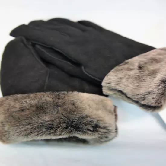 REAL GENUINE SHEEPSKIN SHEARLING LEATHER GLOVES UNISEX Fur Winter 2 Colors S-2XL