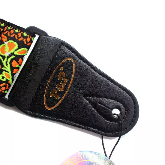 Embroidery Bohemian Cotton Electric Acoustic Guitar Belt Adjustable Soft Strap 