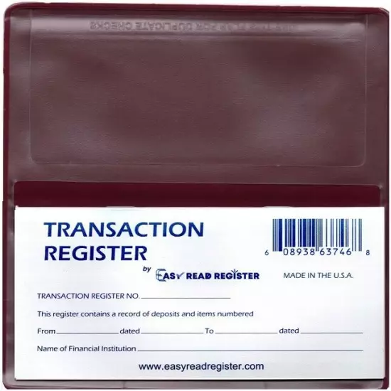 5 Checkbook Registers with 1 Vinyl Checkbook Cover for Top Tear Checks