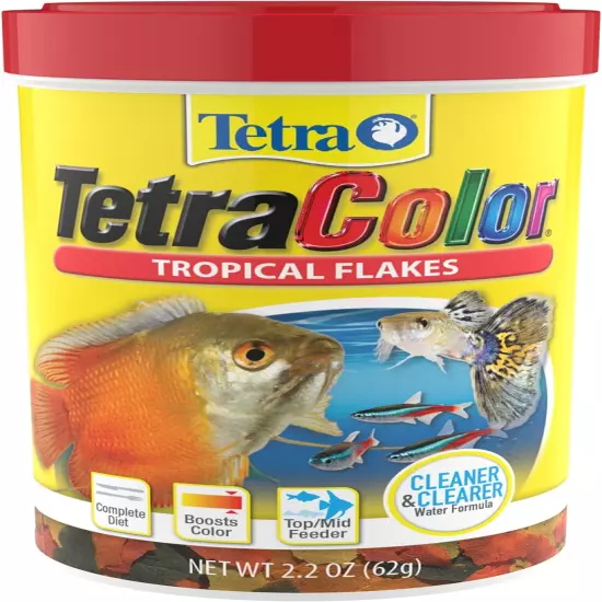 TetraColor Tropical Flakes – Color Boosting Fish Food, Nutritionally Balanced, 7