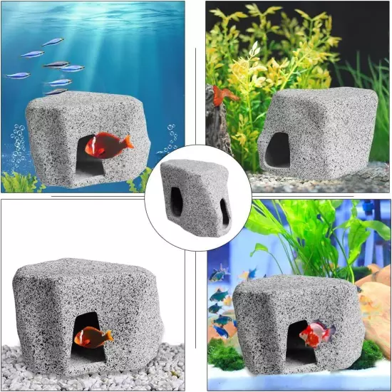 Aquarium Stone Hideaway Decoration Ceramic Tank Decoration Stone Rock Hideout