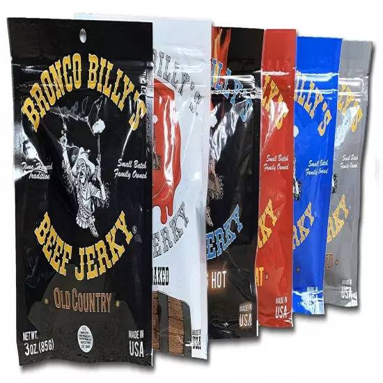 Bronco Billy's Beef Jerky 6 Pack Sampler 