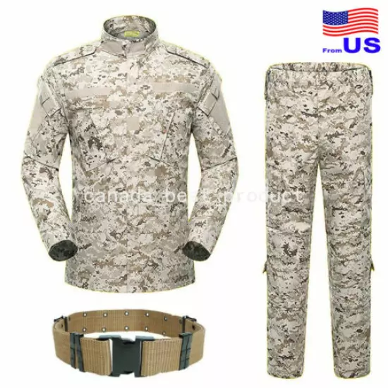 Men Tactical Military BDU Combat Uniform Jacket Shirt & Pants Suit AOR1 USA