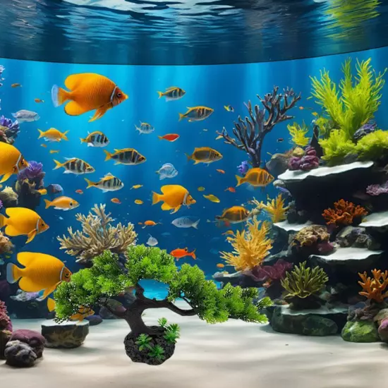 Fish Tank Simulation Water Plan Fish Tank Decoration, Sand Table Deco