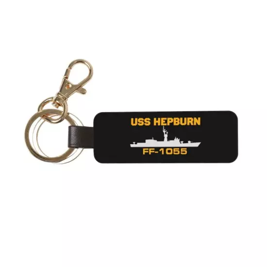 Veterans USS HEPBURN FF-1055 Leather Key Chain Veterans Gift