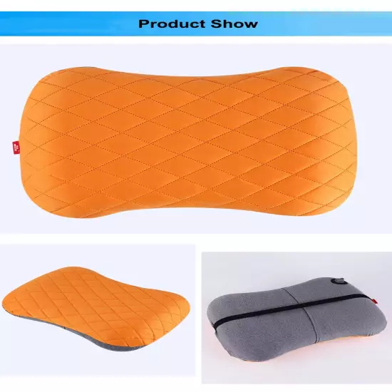 Portable Inflatable Pillow Outdoor Travel Cushion Camp Beach Car Airplane Hotel