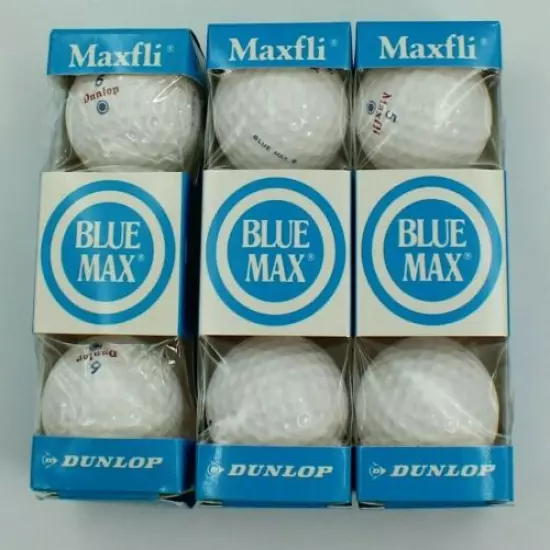 Vintage 9 Maxfli Dunlop BLUE MAX Golf Balls White NOS