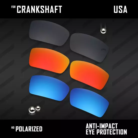 Anti Scratch Polarized Replacement Lenses for-Oakley Crankshaft OO9239 Options