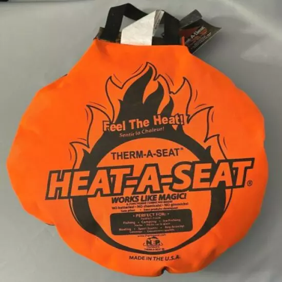 Therma A Seat Heat A Seat Camo/Blaze Orange Cushion Hunting Fishing NWT #333 USA