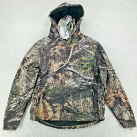 Mossy Oak Men's S 42/44 Camouflage Tech Hoodie w/Face Gaiter Zipper Pockets