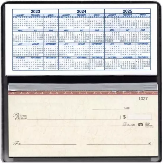 5 Checkbook Registers with 1 Vinyl Checkbook Cover for Top Tear Checks