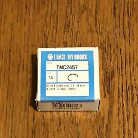 100 Tiemco Fly Tying Hooks, TMC 2457, Size 14, Fly Tying