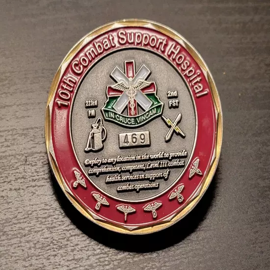 10th Combat Support Hospital Excelllence Challenge Coin Fort Carson Command Team