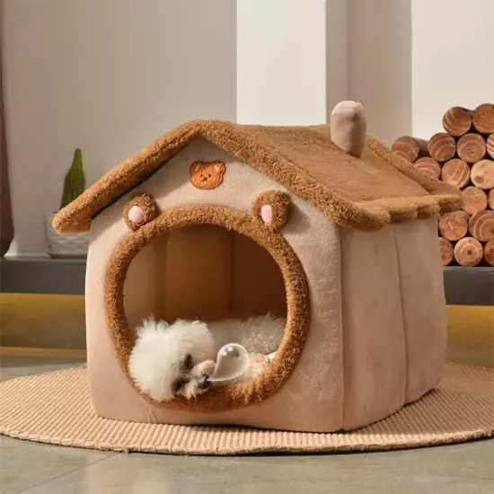 Foldable Pet House Removable Washable Cat House Puppy Cave Sofa Pet Bed House