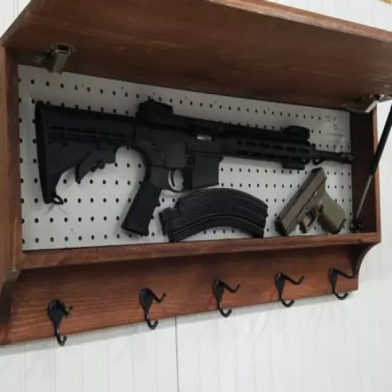 ENTRYWAY MUDROOM COAT RACK SECRET HIDDEN GUN CONCEALMENT CONCEAL STORAGE CABINET