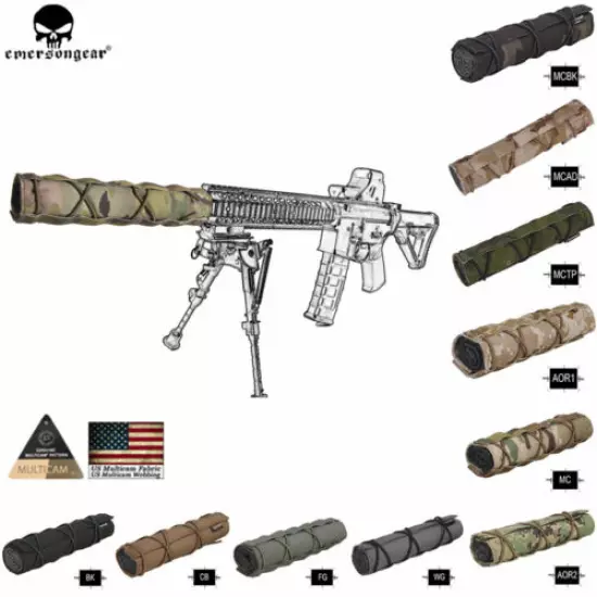 Emerson Tactical 8" 22 cm Suppressor Silencer Cover Airsoft Pouch Muffler Sleeve