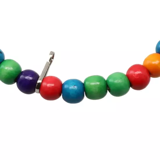 Natural Perch Parrot Swing Toy with Colorful Beads Encourage Bird's Playfulness