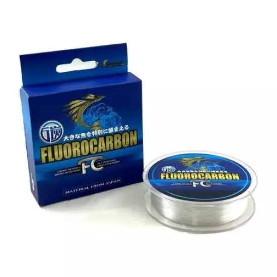 LUNYANG 100%Fluorocarbon Fishing Line 100yd 0.313MM 14LB FREE USA SHIPPING-Clear