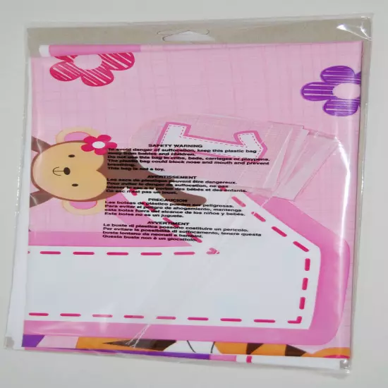 New Infant Girl's First Birthday Pink High Chair Decor Kit Flag Banner & Mat 