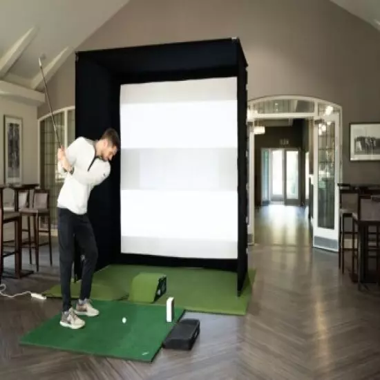 SIMBOX Golf Simulator Enclosure - 3 w x 2.5h x 1.5d - Pop up golf simulator 