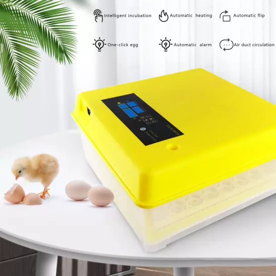 48/56/96 Digital Eggs Incubator Egg Hatcher Temperature Control Automatic 80W