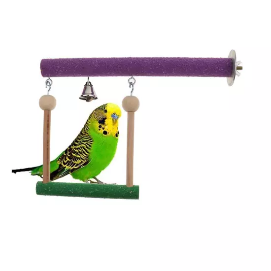 "Sturdy Wooden Perch Stand Swing Decorative Accents for Parrots Other Avian Pets