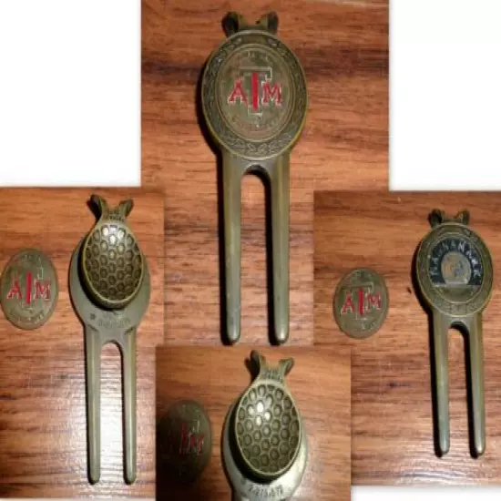 VINTAGE TEXAS A&M AGGIES MAGNAMARK GOLF DESIGN #525 DIVOT TOOL BALL MARKER