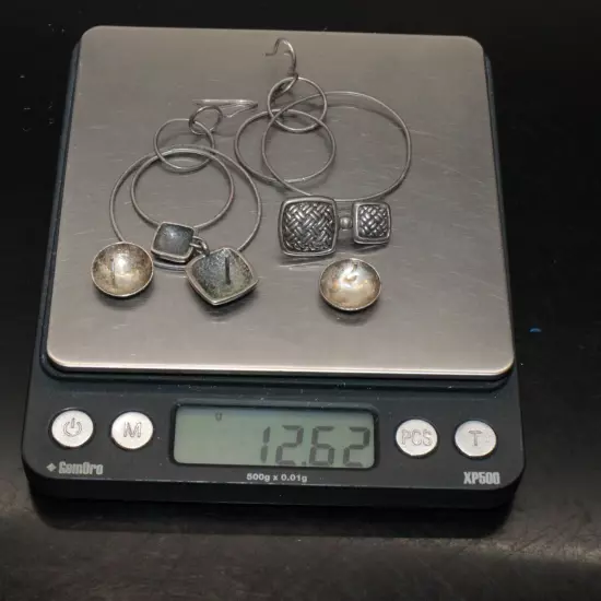 Bundle of 3 Sterling Silver Earrings - 12.62g