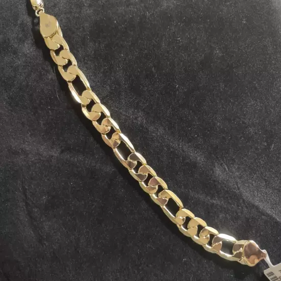 8" Men's Gold Figaro Bracelet 11.5mm