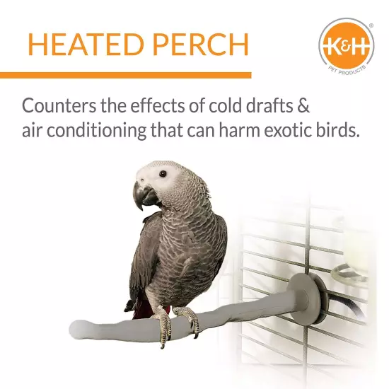 Thermo-Perch Heated Bird Perch Gray Small 1 X 10.5 Inches