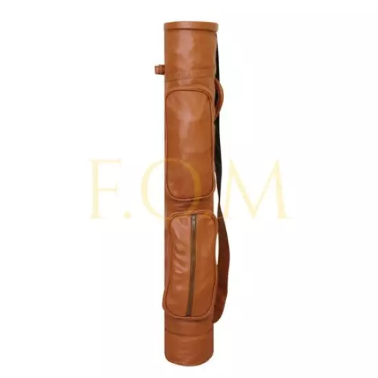 100% Genuine Leather Sunday Golf Bag with Pockets| Golf Courier Pencil Bag