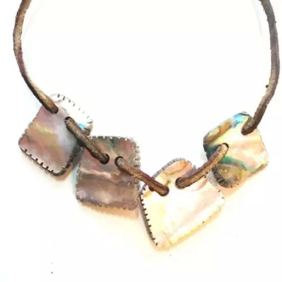 Mountain Man Foofaraw Abalone Shell Necklace N. California Indigenous Style