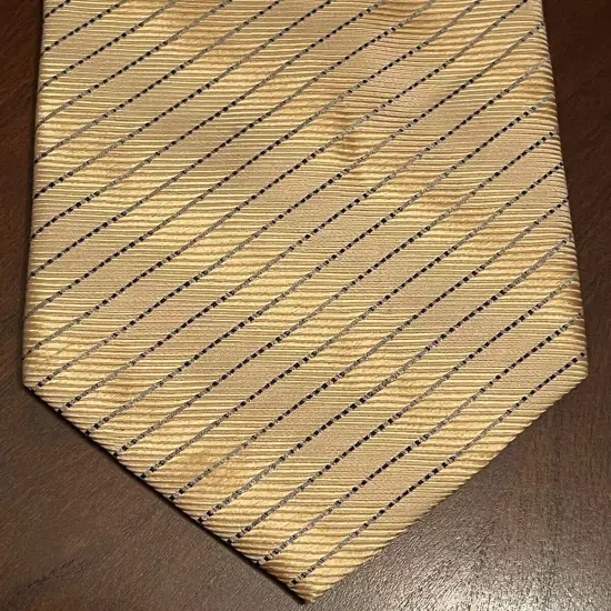 John Alexander Gold Blue Hand Made 100% Silk Men’s Neck Tie Made In China