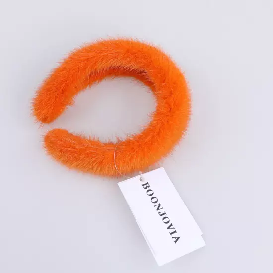 BOONJOVIA women's luxury100% mink fur headband real fur hair band Hair hoop