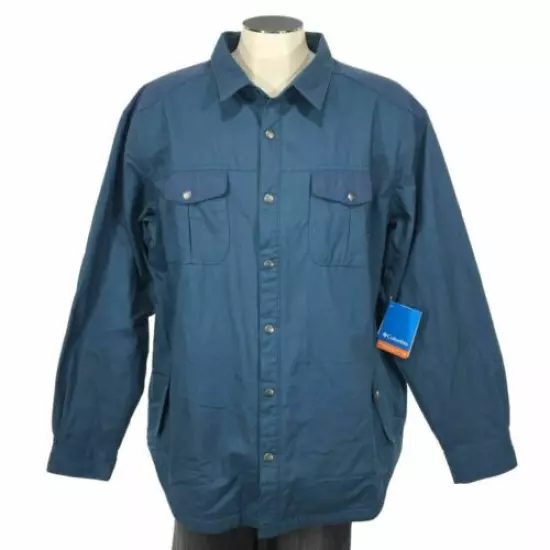 Columbia Hyland Woods Shirt Jacket 2XL Button UPF 50 Elbow Patch Mens NWT $110