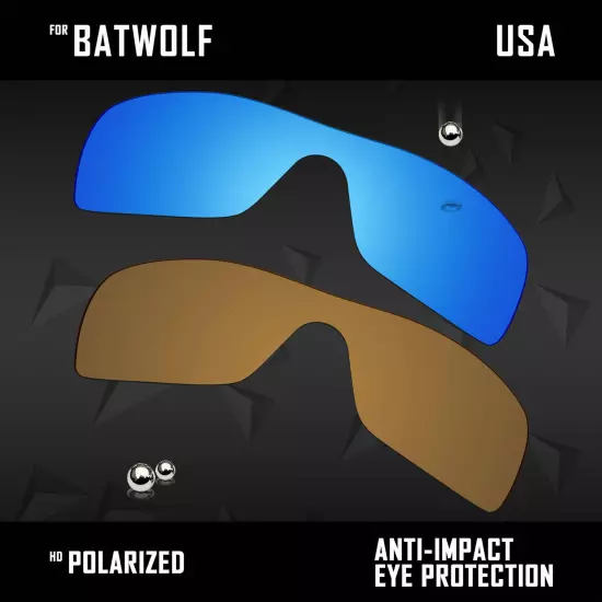 Anti Scratch Polarized Replacement Lenses for-Oakley Batwolf OO9101 Options