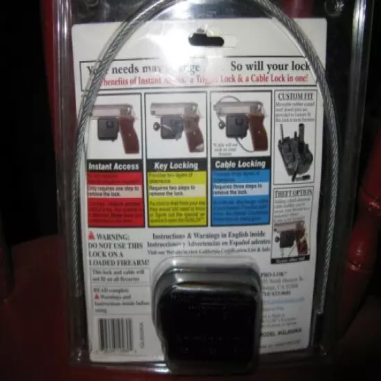 PRO-LOK GUNLOK,FITS MOST SHOTGUNS,REVOLVERS,RIFLES&SEMI-AUTOMATICS.