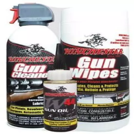 NEW WINCHESTER KG-377-007 3 PIECE DELUXE GUN CLEANING CARE KIT WIPES OIL CLEANER