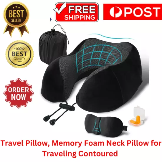 Travel Pillow, Memory Foam Neck Pillow for Traveling, U Shape Neck Pillow Airpla