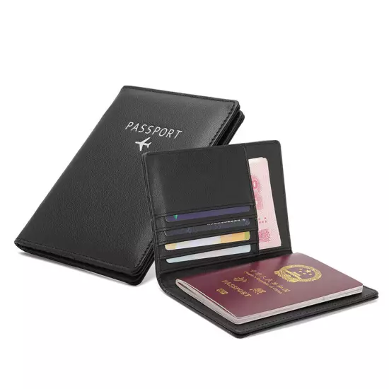 RFID Blocking Slim Leather Travel Passport Wallet ID Card Case Cover Holder US