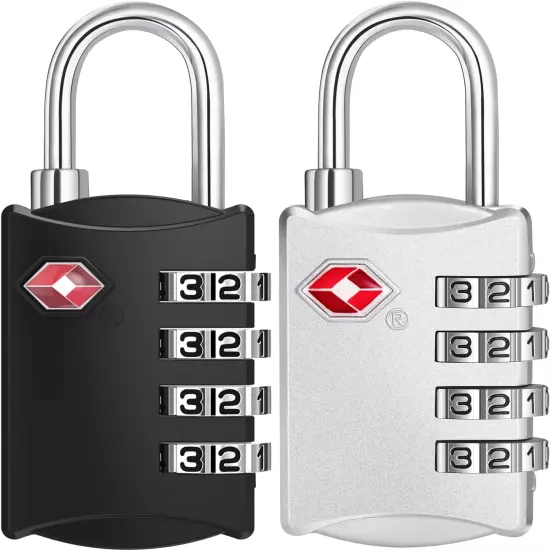 Travel Lock 2 Pack, Luggage Locks TSA Approved for Suitcase, Backpack, Briefcase