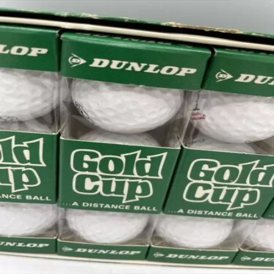 Vintage Dunlop Gold Cup Distance Golf Balls 4 Sleeves 12 Balls Hush Puppies NEW 